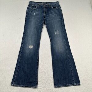 Vintage Roxy Jeans Womens 3 Bootcut Embellished Distressed‎ Cowgirl Y2K Blue